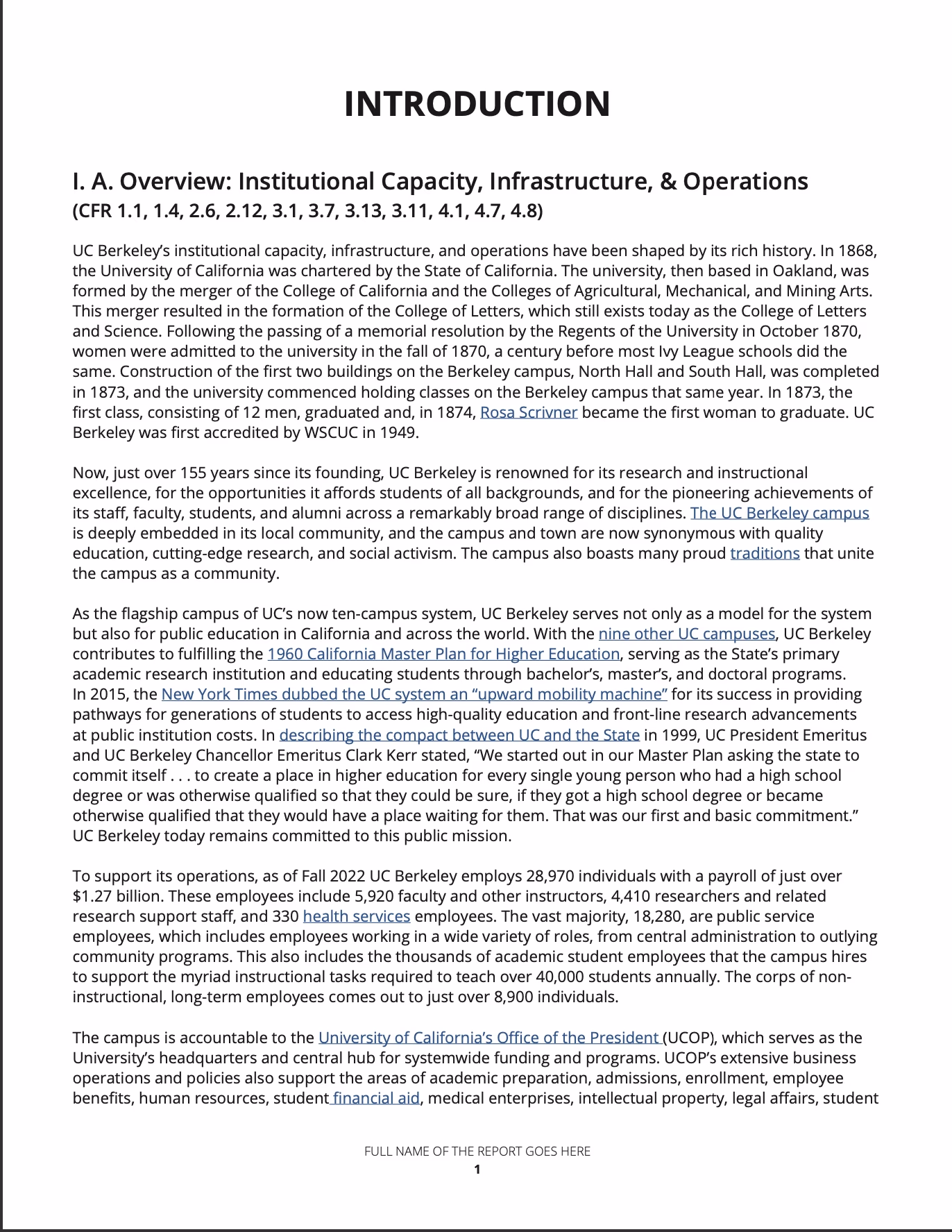 Alternative WSCUC report design 1