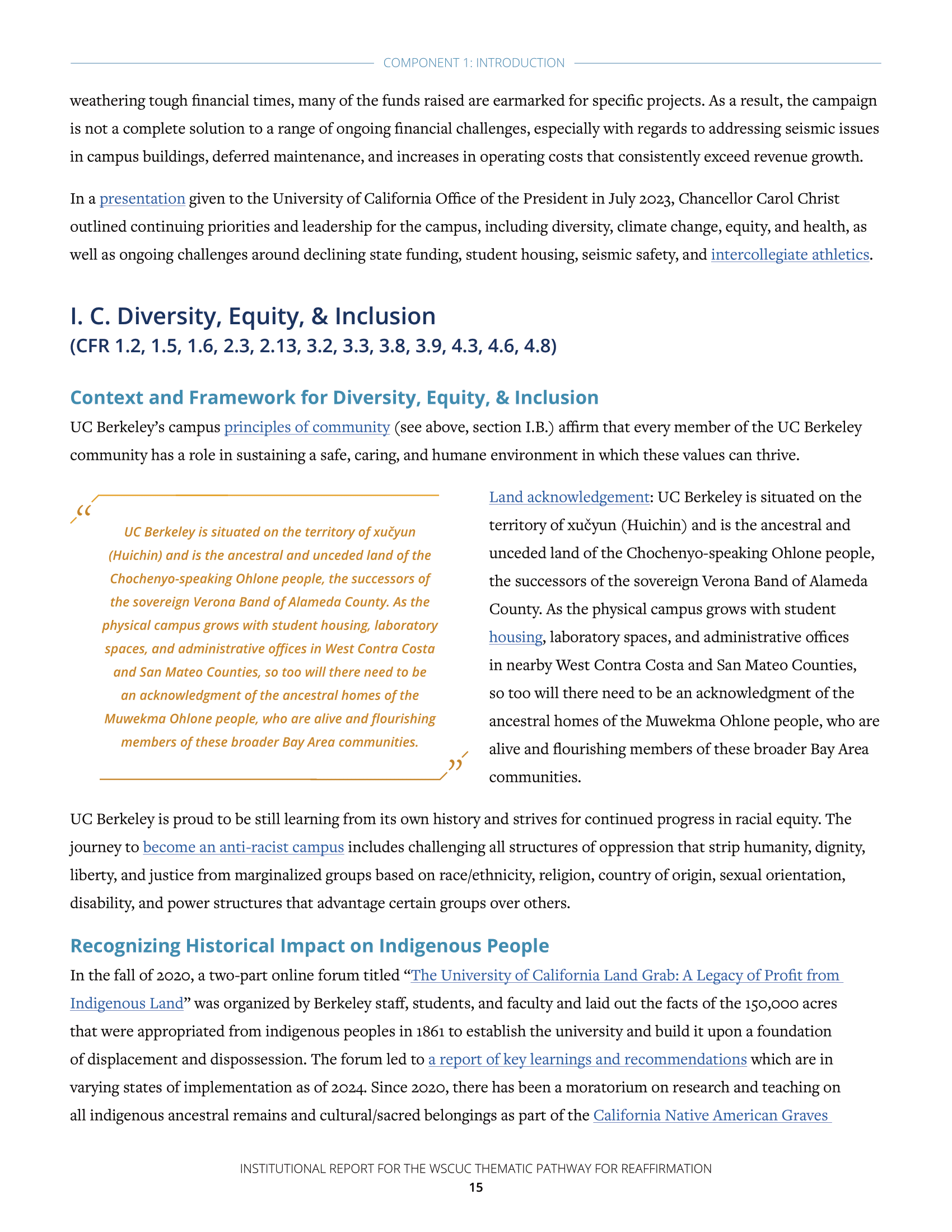 UC Berkeley WSCUC report page 16