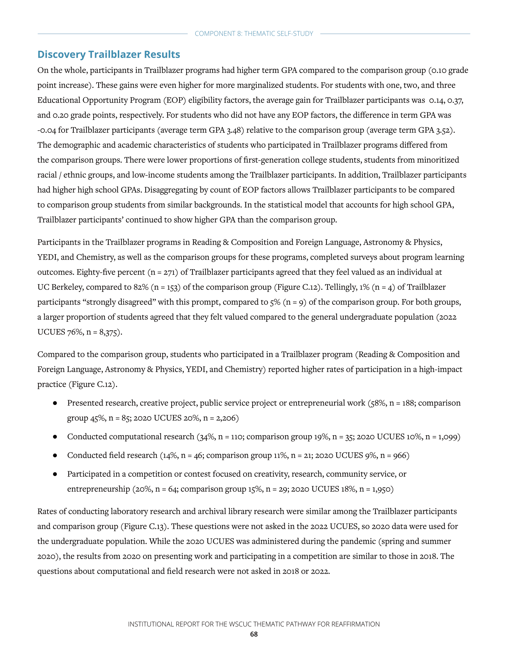 UC Berkeley WSCUC report page 69